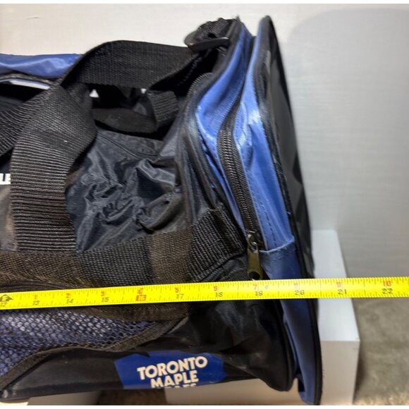 Toronto Maple Leafs Duffel Workout Bag Black Blue Mesh Pockets Zippers 20 x 10" - Picture 9 of 12